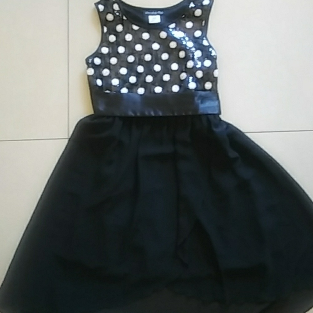 B & W Polka Dot Disorderly Kids Dress